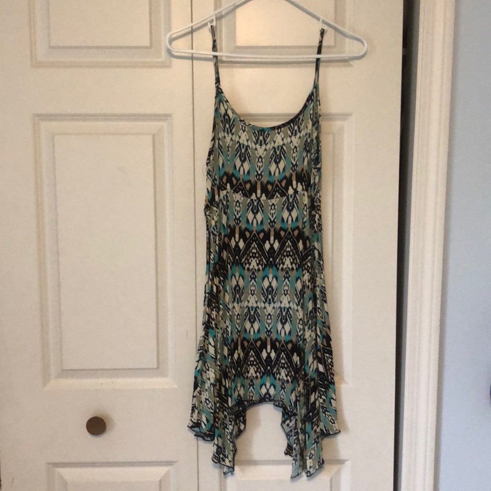 Blue and brown summer dress